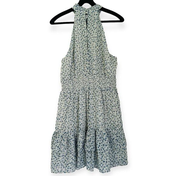 Lulu’s Sweet Like Me Mint Floral Sleeveless Mock Neck Mini Dress Size Medium - Picture 6 of 10